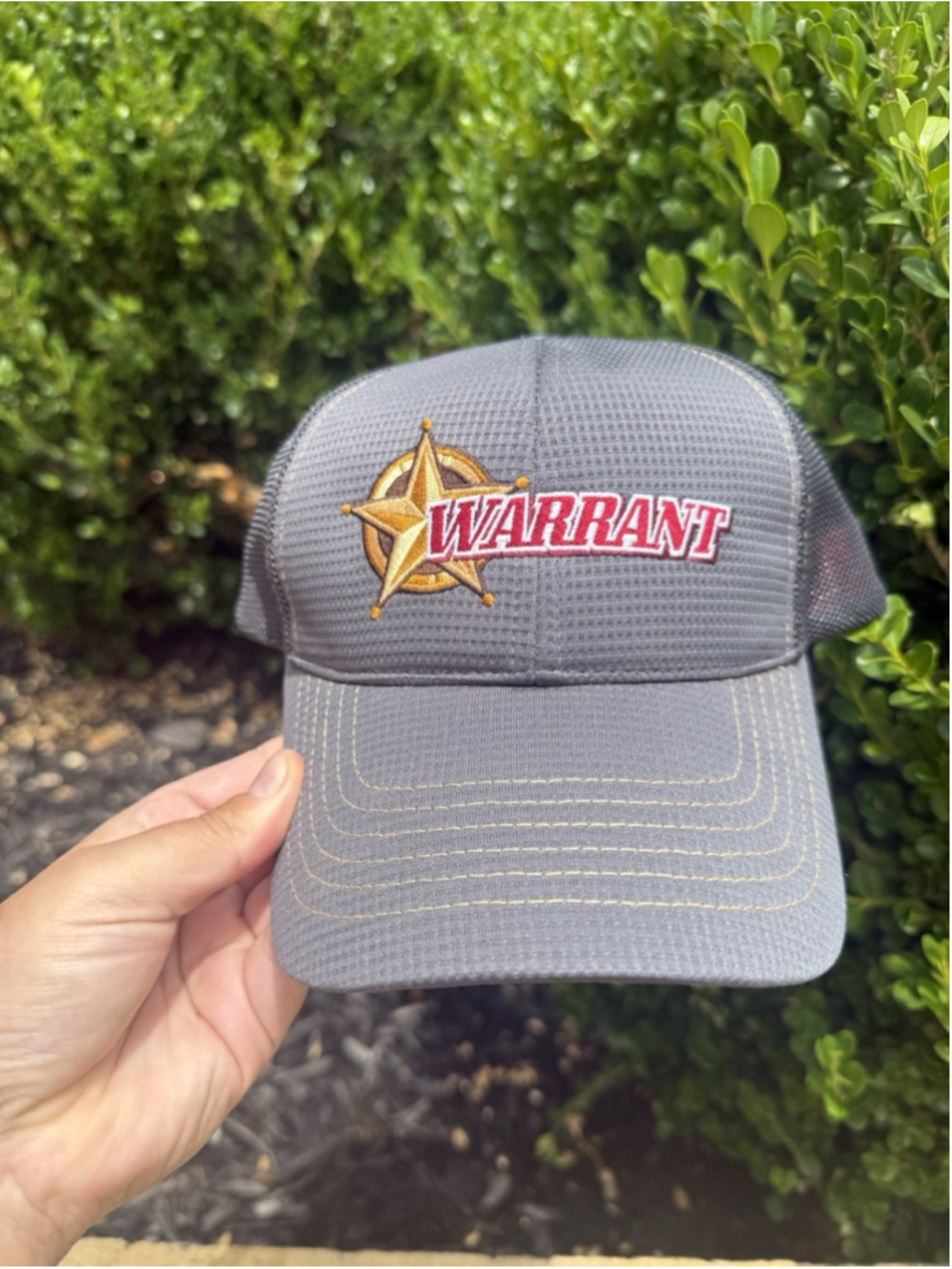 Warrant Strapback Mesh Back Trucker Hat Gray One Size Outdoor K-Products